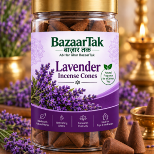 BazaarTak Lavender Incense Cones – 100 GM