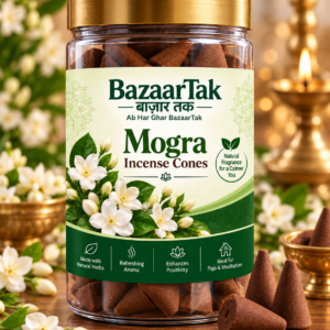 BazaarTak Mogra Incense Cones – 100 GM