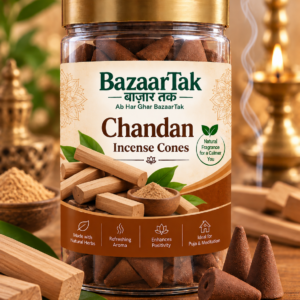 BazaarTak Chandan Incense Cones – 100 GM